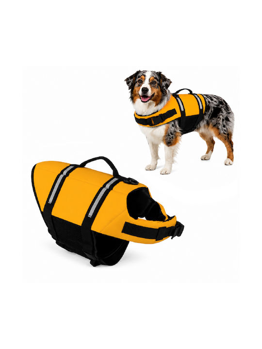 Zola Ham Pentru Câini Vestă Dimensiune Mare 10-20 Kg 50-75 Cm Piept Curele Reglabile Reflectorizante Mâner De Transport Atașament Lesă Galbenă