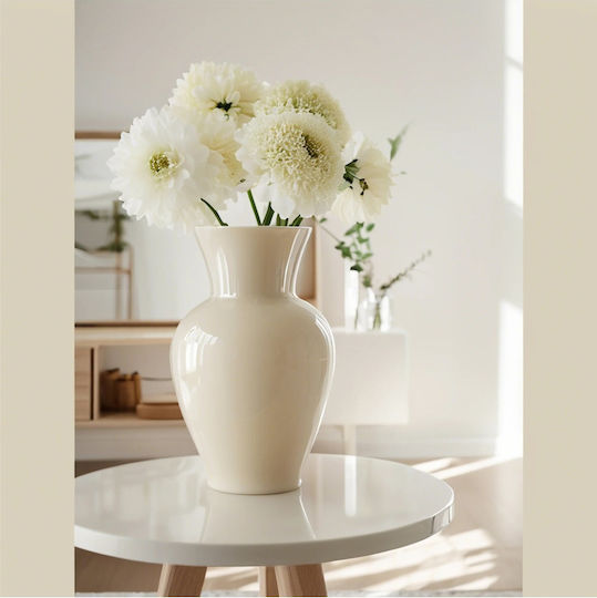 SteweHome Decorative Beige Glass Vase