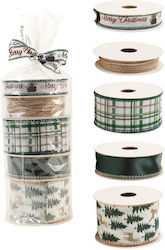 Alista Home Christmas Fabric Brown Ribbon 4 Pieces