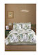 SteweHome Cotton Duvet Cover Set 160x230cm Single With Pillowcase Green