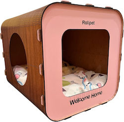 Holz Katzenbett Cotton Rosa 63x40x21cm