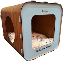 Holzhaus Für Katzen Baby Blau 63x40x21cm