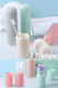 Stewehome Set of 3 Storage Containers for Makeup Brushes Toothbrushes Travel Pink