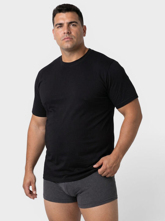 Men's Short Sleeve Undershirt in Black Color