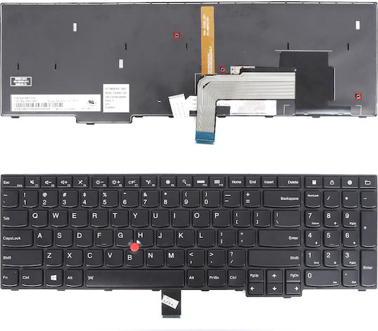 Клавиатура Lenovo Thinkpad E555 E550 E560 E565 Черна Pointing Stick Backlit