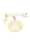 Children's Safety Pin Charm in 9K Gold with Cross and Icon of the Virgin Mary