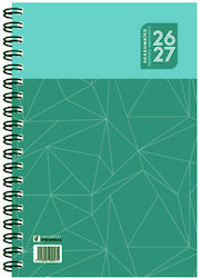 Agendă Zilnică Academică Spirală 14x21 2026-2027 Turcoaz