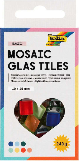 Ψηφίδες Μωσαϊκού 10x10mm 240gr 300τεμ Βασικά Χρώματα