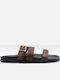 Damen Flache Sandalen Braun