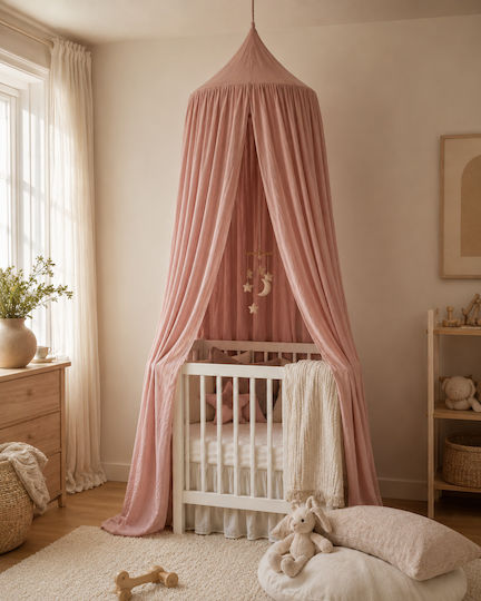 Amy Crib Mosquito Net Made of Pink Tulle 250x300cm