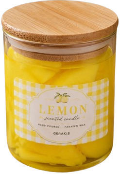 Candle Light Aromatisches Kerze in Gefäß mit Duft Zitrone 80gr