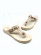 Leder Flache Sandalen Für Damen Beigen