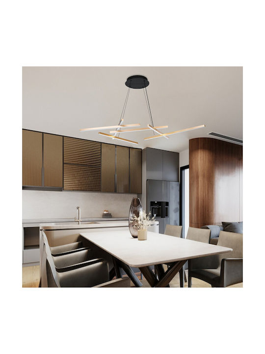 Rabalux Black LED Pendant Ceiling Light with Adjustable White Light 60x60cm