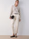 Damen Chino Hose aus Gabardine Beige
