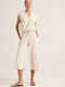 Damen Hochbund Zip-Culottes mit Gummiband Beige