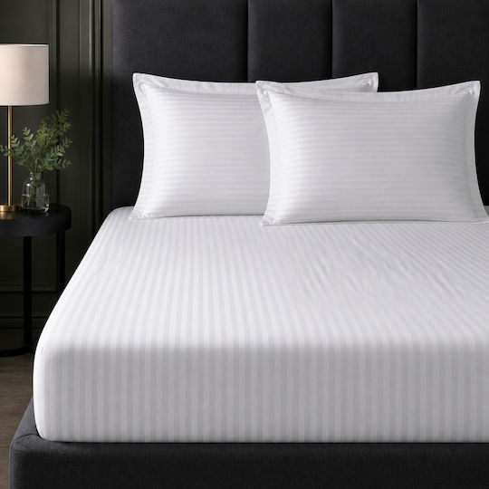 Hotel Sheet Cotton Satin Fitted 160x200+40cm 240tc 18-1-160-9