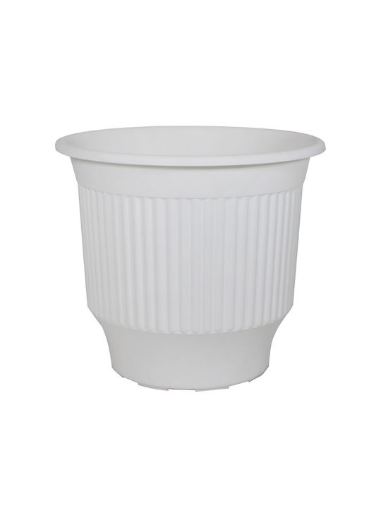 Sic Plast Plastic White Flower Pot 16x16x15cm