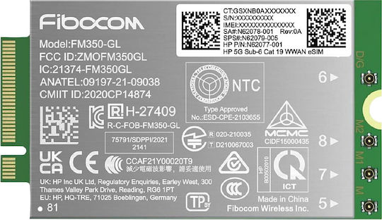 Hp 5g Sub-6 Cat 19 Wwan Am5r4aa 5g Ραδιο-modem Φορητούς Υπολογιστές