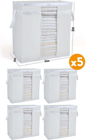 SteweHome Storage Case for Blanket/Duvet / Coat / Knitwear / Clothes / Bags in Grey Colour 50x45x30cm 5pcs