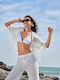 SweetFashion Γυναικείο Καφτάνι Παραλίας Λευκό