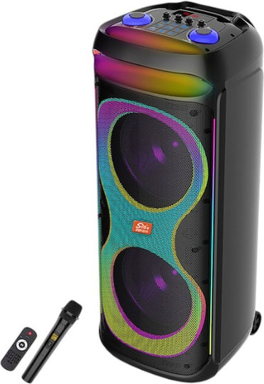 Karaoke Lautsprecher mit Kabelgebundenem Mikrofon und Lichteffekten ZQS12215 160088 Schwarz