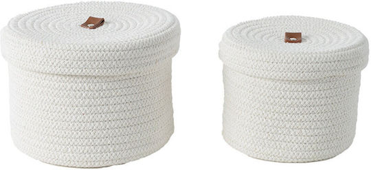 SteweHome Set Dekorative Körbe Korbweide mit Deckel Mehrfarbig 22x22x22cm 2 Stück