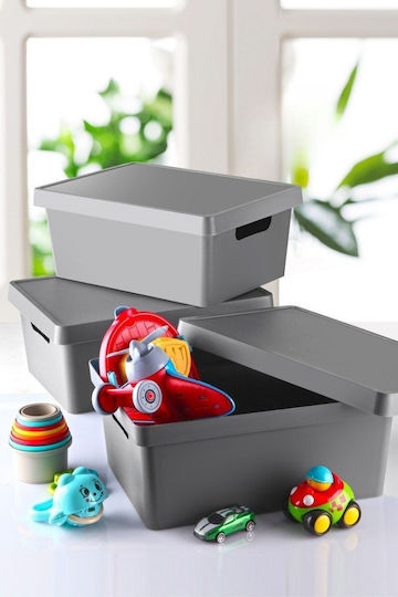 SteweHome Kunststoff Aufbewahrungsbox mit Deckel 17lt 3 Stück