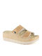 Anatomische Damenplattformen in Stil Pantoffeln Beige