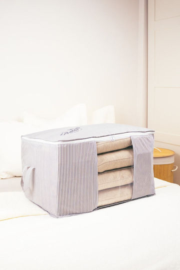SteweHome Fabric Storage Case for Clothes / Blanket/Duvet in Grey Colour 60x43x35cm