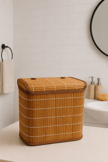 SteweHome Storage Basket Bamboo Brown 26x26x20cm
