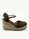 Sommer Damenplattformen Im Stil Espadrilles Braun