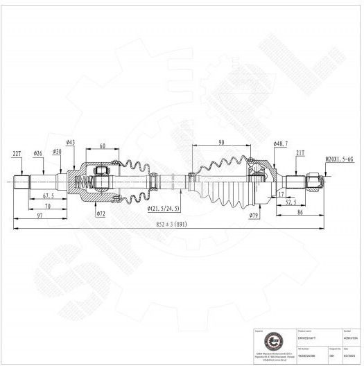 Половин Ос Задвижване Citroen C2 C3 Peugeot 1007 Предна Дясна 9638226380