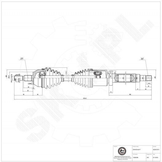 Ημιαξόνιο Ford C-max Ii Focus Iii Grand C-max Εμπρός Δεξιά 1686588