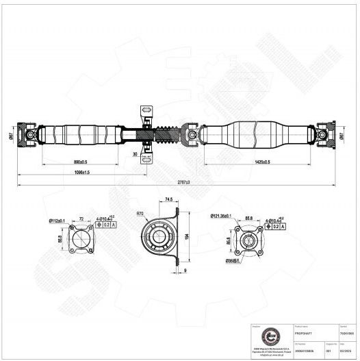 Άξονας Μετάδοσης Κίνησης Mercedes Sprinter Vw Crafter A9064105806