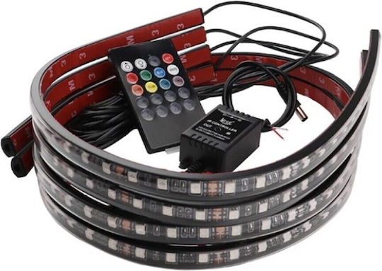 Led Tube Car Kit Underbody DC 12V 72W Wireless Remote IR Waterproof IP68 Multicolor RGB OEM