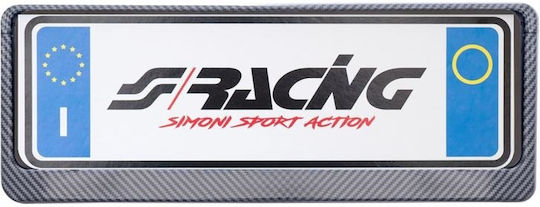 Simoni Racing Car License Plate Frame Plastic 13 x 13cm Black Carbon 1pc