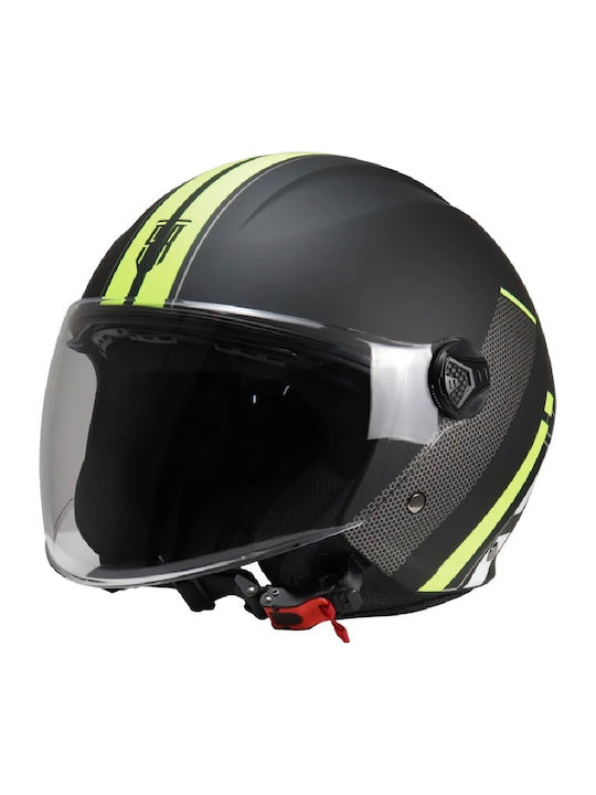 STR GP2 Black / Yellow Matt Κράνος Μηχανής Jet ...