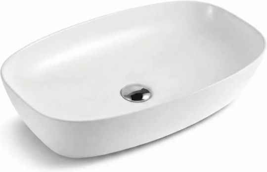 Tema Επικαθήμενος Νιπτήρας Πορσελάνης 70x39cm Λευκός