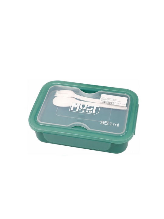 Must Team Δοχείο Φαγητού Πλαστικό Πράσινο 950ml