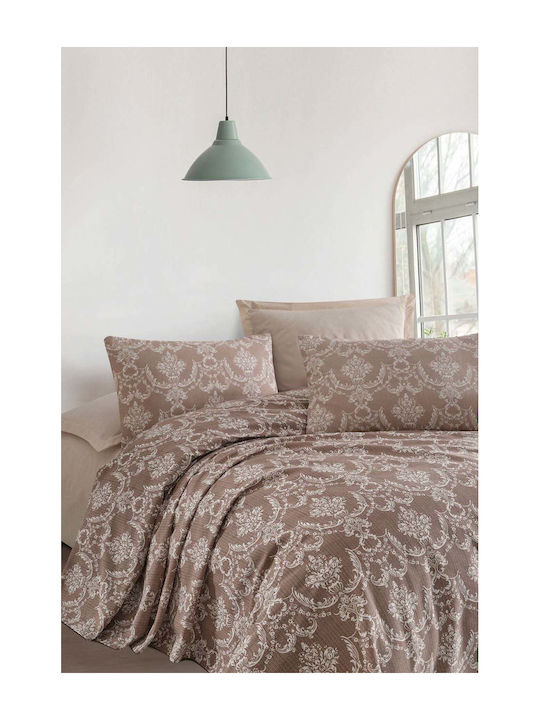 SteweHome Pique Single Blanket 160x235cm Brown