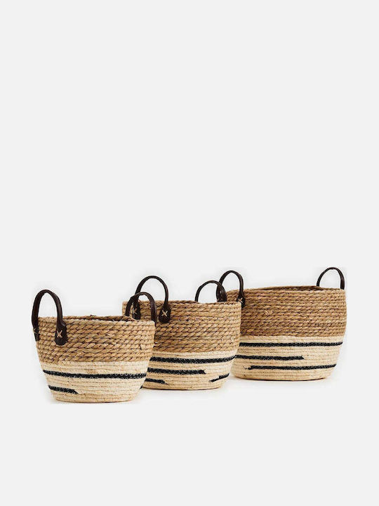 SteweHome Decorative Wicker Basket Brown 35x50x32cm