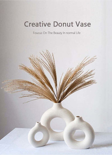 SteweHome Set of White Stone Decorative Vases