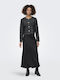Long Women's Cardigan with Buttons in Black Colour