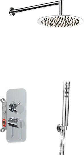 AQG Built-In Mixer & Shower Head Set for Shower Silver