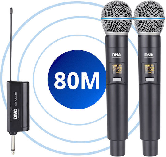 DNA Set dublu vocal de microfoane dinamice fără fir de mână pentru vocală