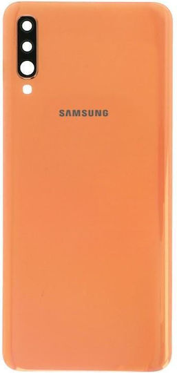 Samsung A705f Galaxy A70 Akkuabdeckung + Klebstoff + Kameralinse Orange Original