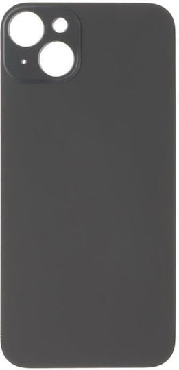 Apple iPhone 15 Plus Capac baterie + adeziv gaură mare negru de înaltă calitate OEM logo