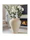 SteweHome Decorative Beige Ceramic Vase Y22cm