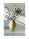 SteweHome Decorative Stone Beige Vase Y24cm