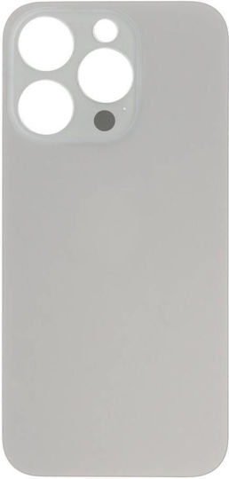 Apple Iphone 15 Pro Battery Cover + Adhesive Large Hole Natural Titanium Hq Oem Logo